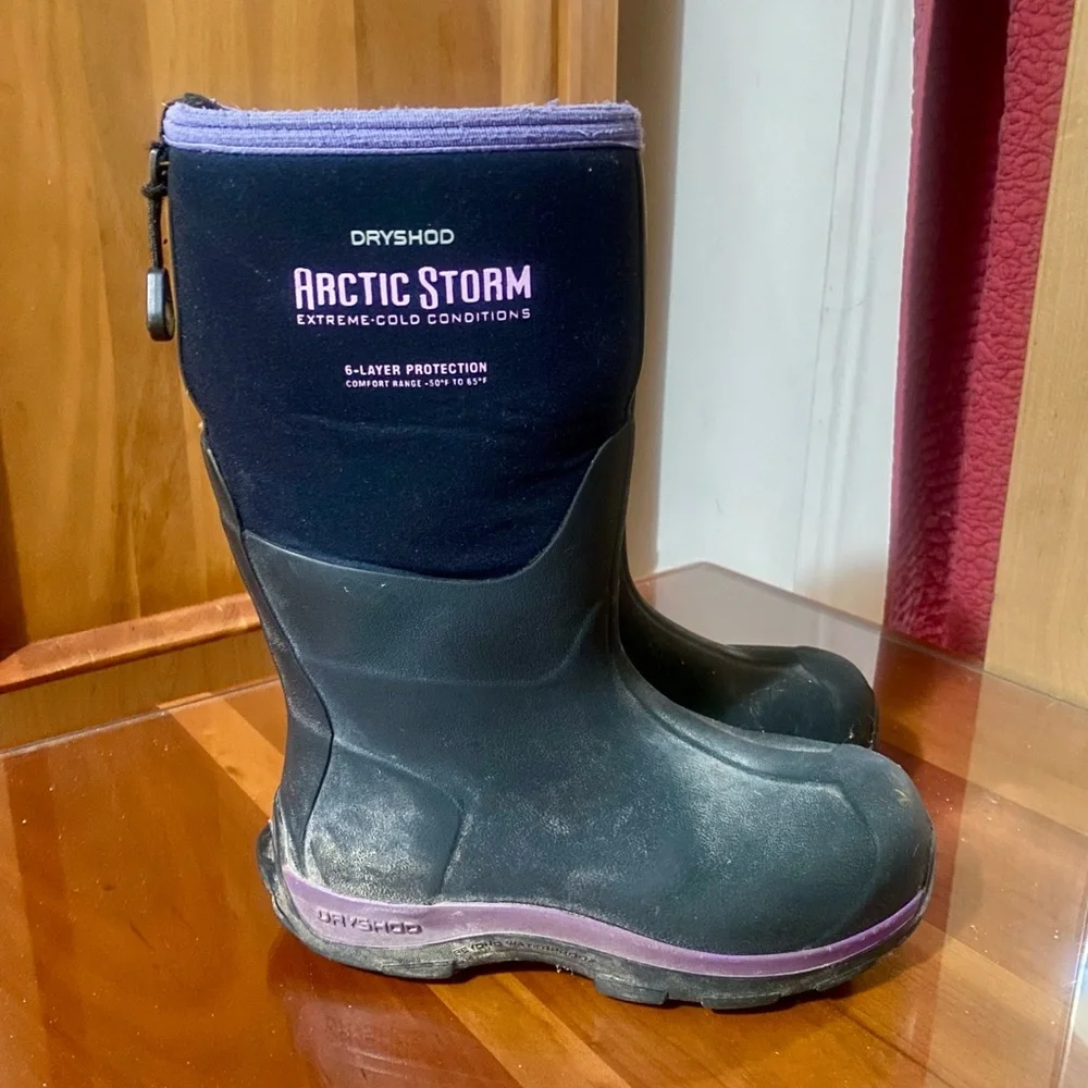 Arctic Storm Kids Black and Purple Winter Boots